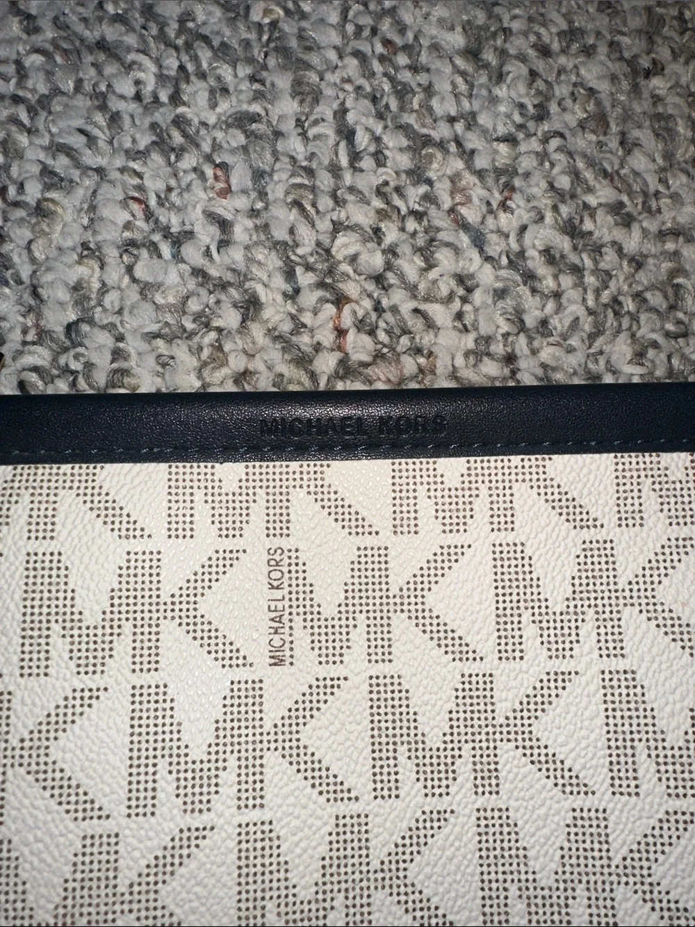 Michael Kors Cream MK Monogram Mini with Black Trim
